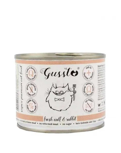 GUSSTO Cat Fresh Calf & Rabbit hrana umeda pisici, vitel si iepure 6x200 g